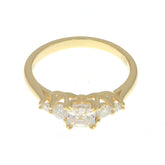 Sterling Silver Semi Mount Ring Setting Emerald OCT 5x5mm Round RD 3x3mm 5 Stone Design Syzjewelry